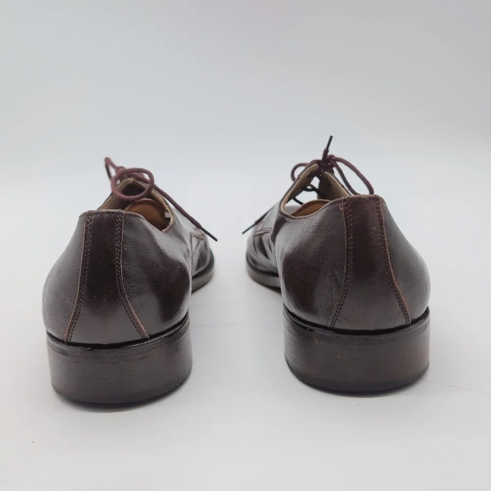 Elegant Lucciano Italy Sz 9 Brown Leather Men's Cap Toe Shoes